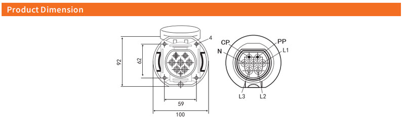 EV Charging Station T2 Socket with electronic lock
